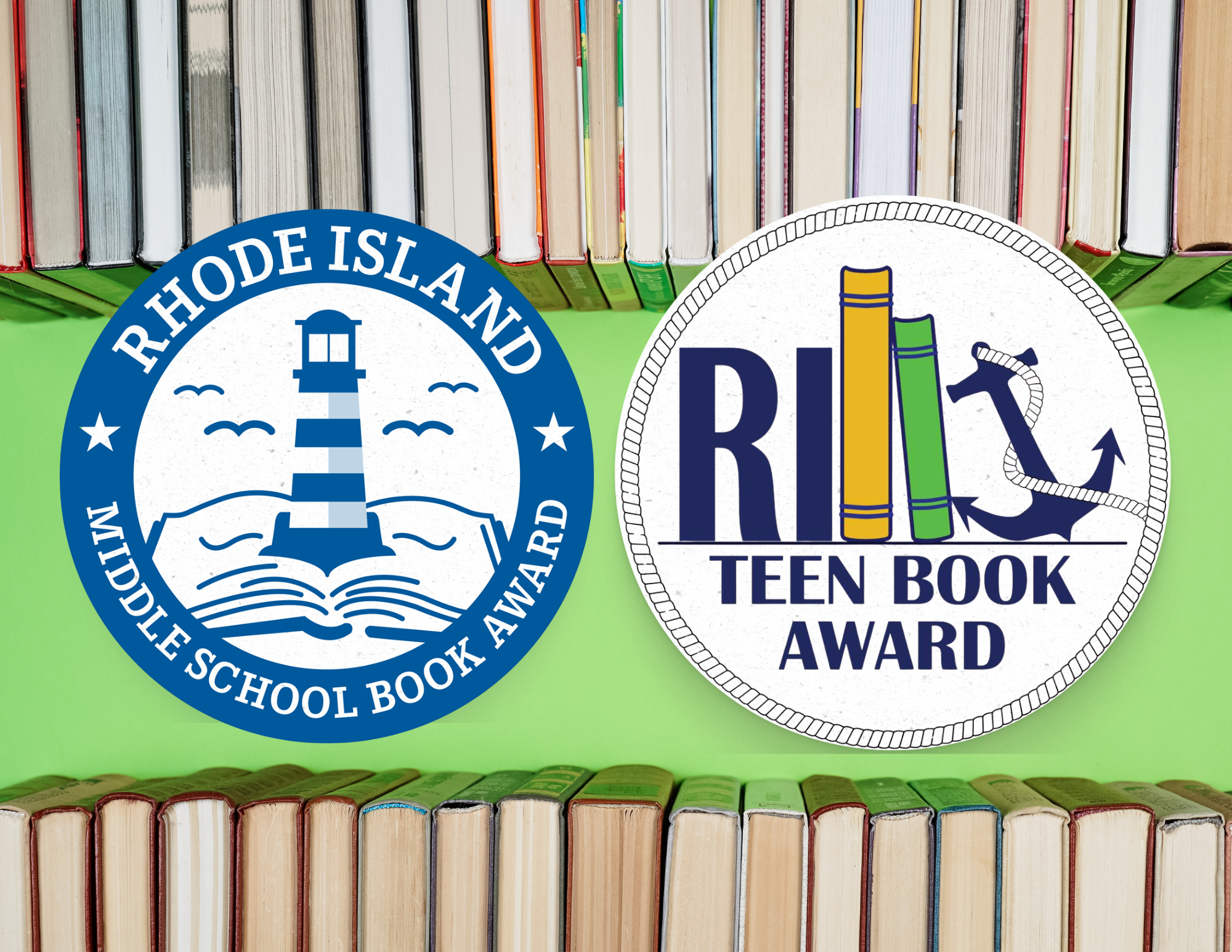 RIMSBA and RITBA logos on green background with books