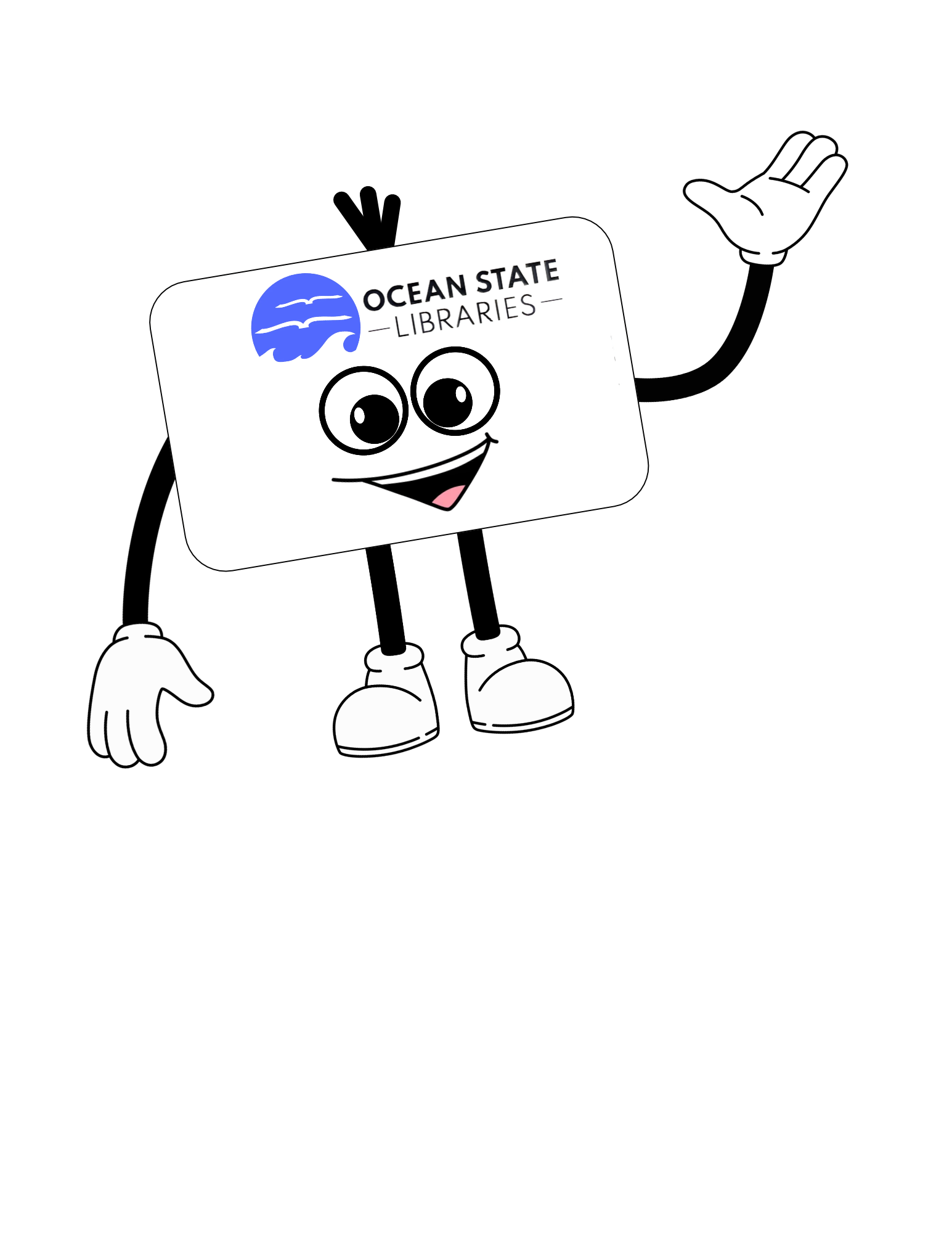 OSL Library Card Icon with eyes, arms and legs added