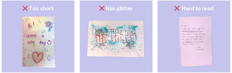 Samples of unacceptable letters