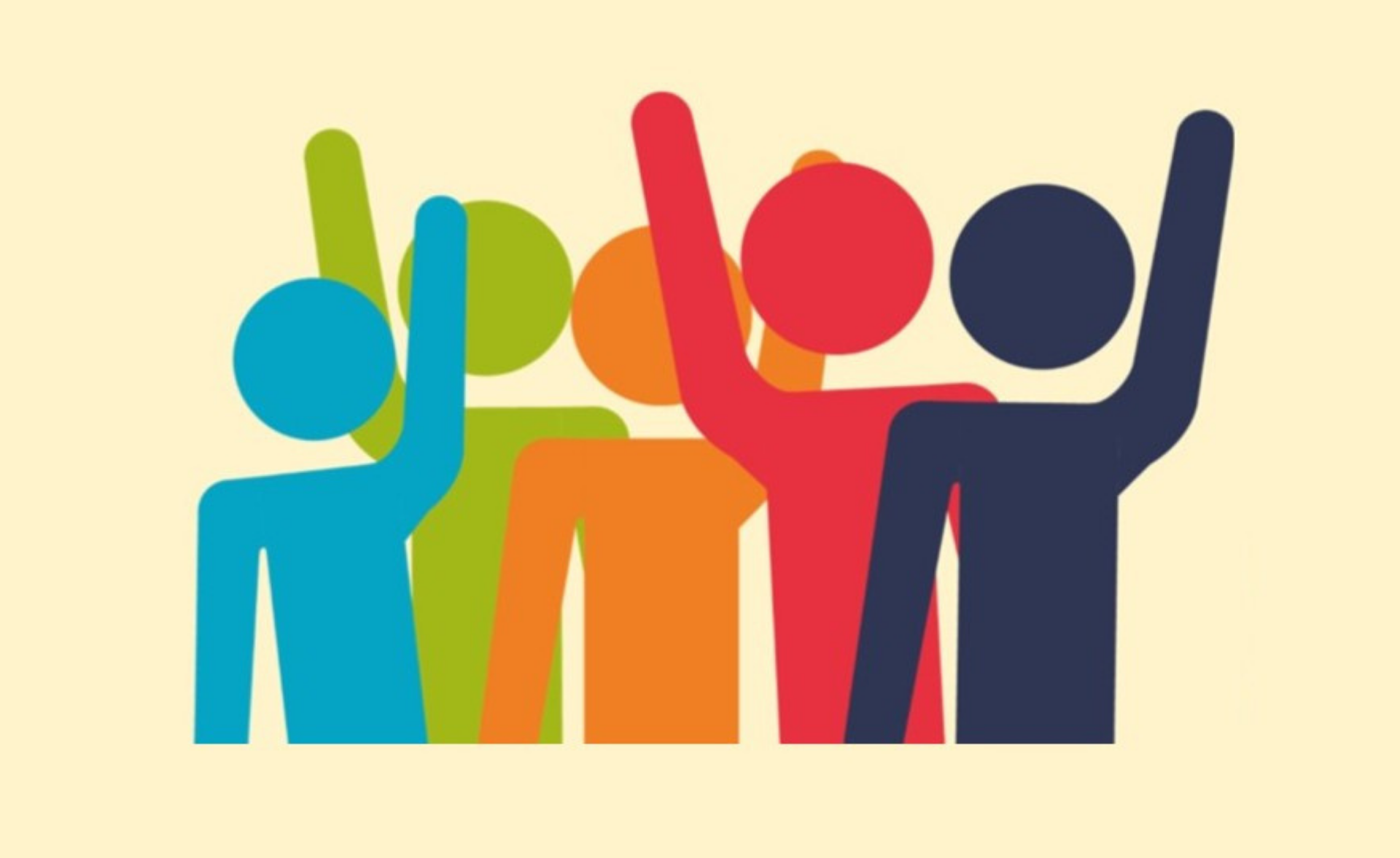 Colorful silhouettes of people