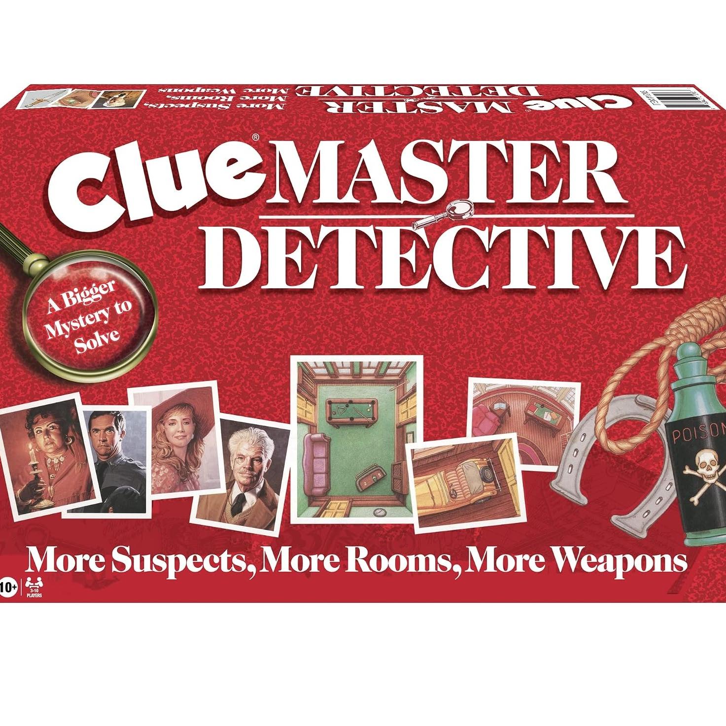 Clue Master Detective board game packaging.