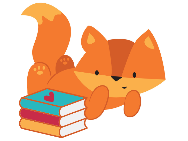 Clipart Fox with Book Stack