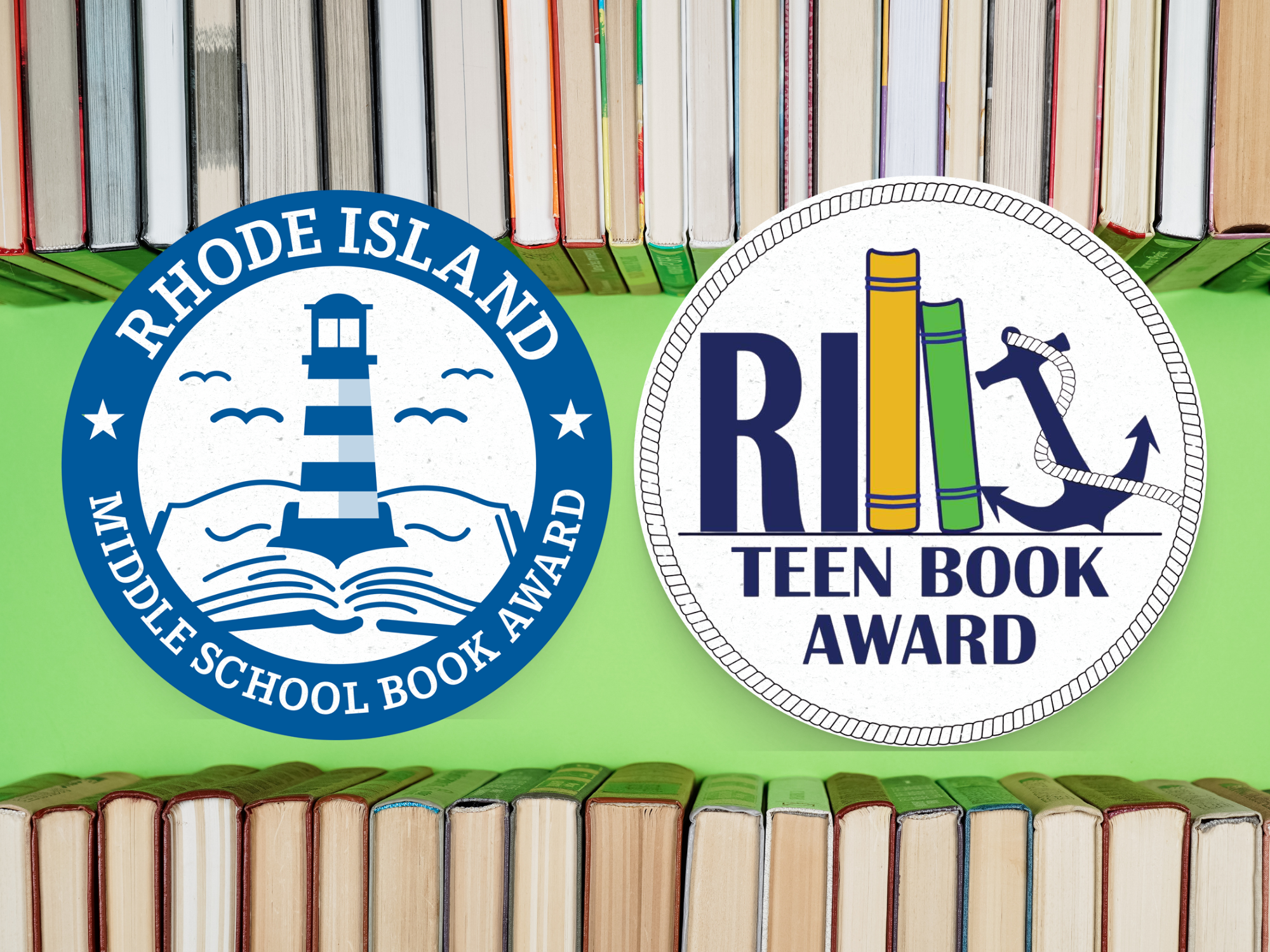 RIMSBA and RITBA logos on green background with books