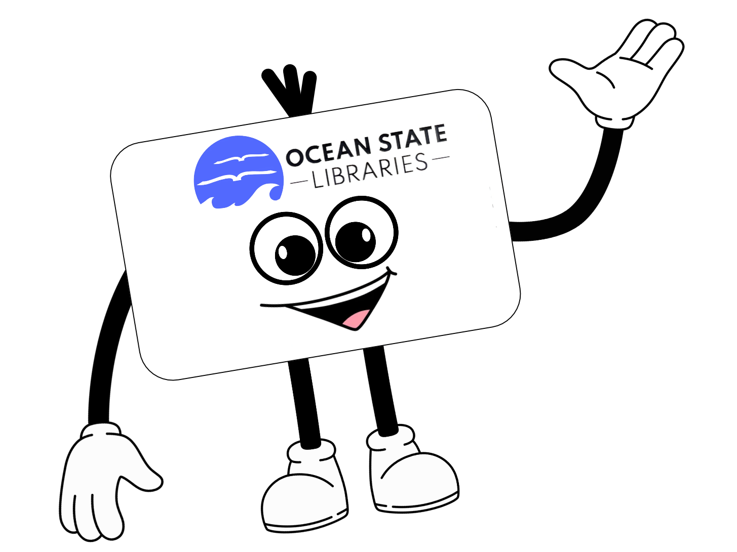OSL Library Card Icon with eyes, arms and legs added