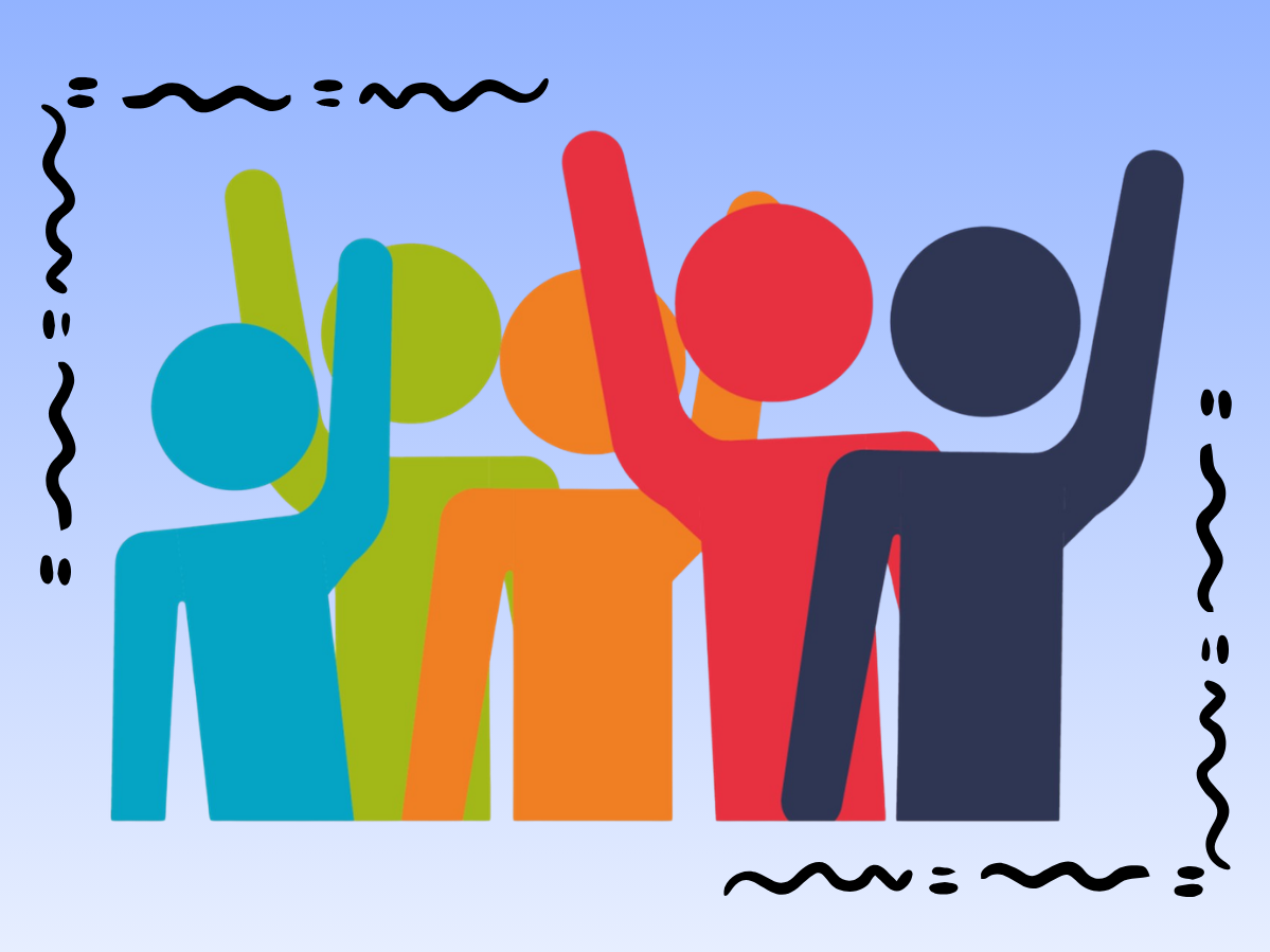 colorful people silhouettes